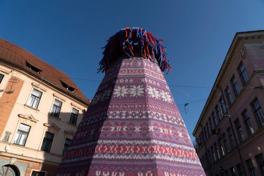 Ljubljana yama işi yünlü Noel ağacı