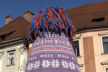 Ljubljana yama işi yünlü Noel ağacı