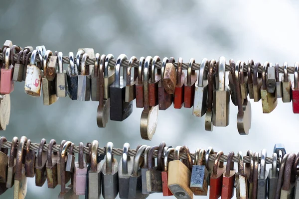 Ljubljana Kärlek Bro Hänglås Floden — Stockfoto