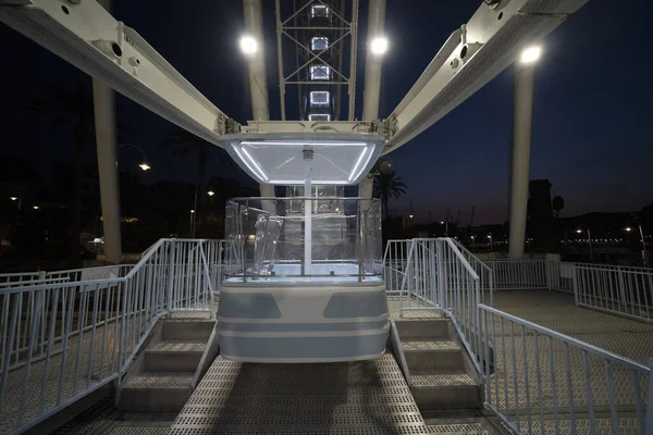 Génova Vista Nocturna Desde Panoramic Wheel Panorama — Foto de Stock