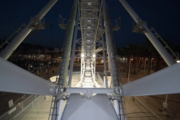 Genoa Vista Noturna Panorama Roda Panorâmica — Fotografia de Stock