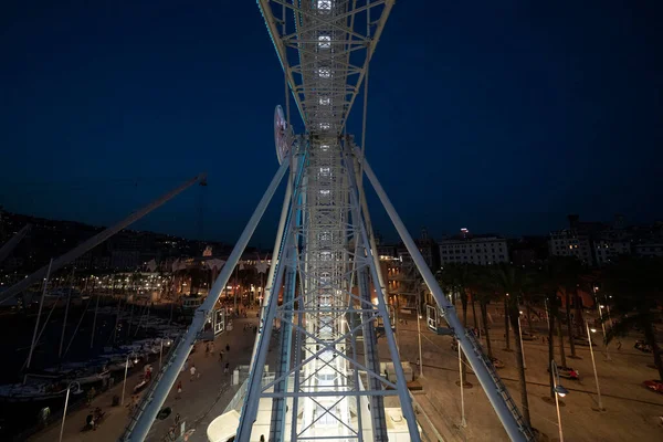 Genoa Night View Panoramic Wheel Panorama — Stock Photo, Image