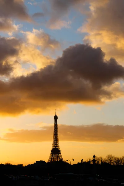 Захід Сонця Парижі — стокове фото