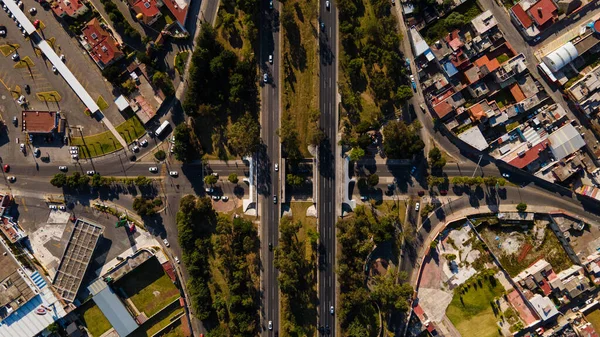 Аэрофотосъемка Волшебного Города Метепек Штат Мексика Видны Основные Дороги Такие — стоковое фото