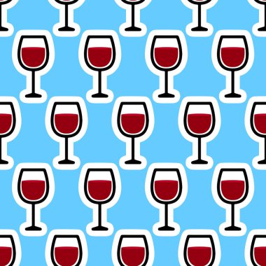 Bir bardak şarap. Sorunsuz vektör desen