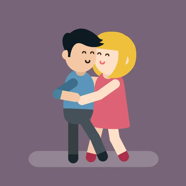 Couple Danse Illustration Vectorielle Style Plat — Image vectorielle