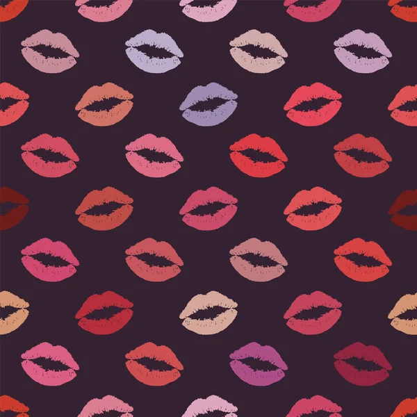 Lot Kisses Seamless Vector Pattern — Stock Vector