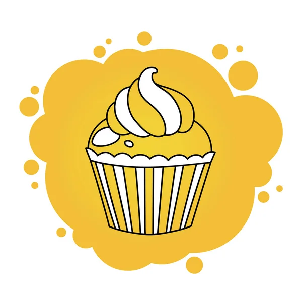 Gâteau Jaune Illustration Vectorielle Bande Dessinée — Image vectorielle