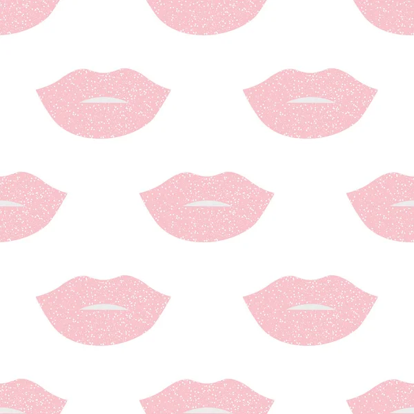 Glitter Lips Seamless Vector Pattern Easy Change Color — Stock Vector