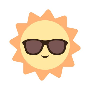 Sevimli çizgi güneş gözlüklü. Vektör çizim