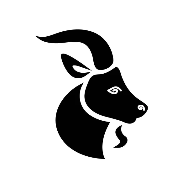 Wild Goat Vector Illustration Isolated White Background — Stock Vector
