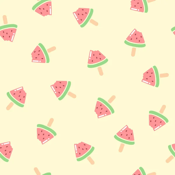 Watermelon Piece Stick Seamless Random Pattern — Stock Vector