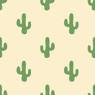 Kaktüs retro seamless modeli. Vektör çizim