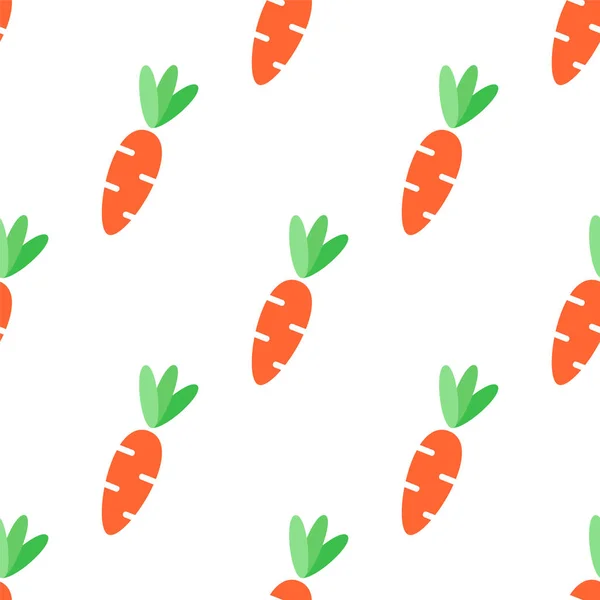 胡萝卜的扁平风格 无缝矢量模式 — 图库矢量图片