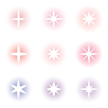 Yıldız simgesi kümesi. Beyaz arka plan üzerinde izole vektör toplama