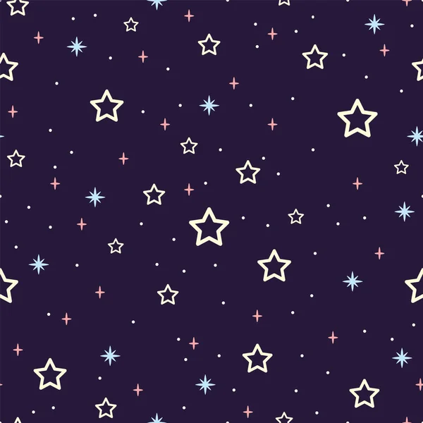 Απρόσκοπτη Διάνυσμα Patttern Αστέρια Επίπεδη Στυλ — Διανυσματικό Αρχείο
