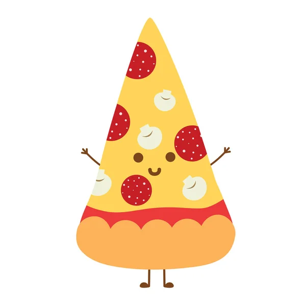 Ora Della Pizza Illustrazione Vettoriale Cartone Animato — Vettoriale Stock