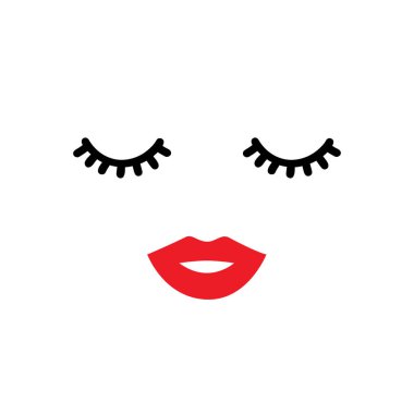 Kapalı gözler ve kırmızı dudaklar
