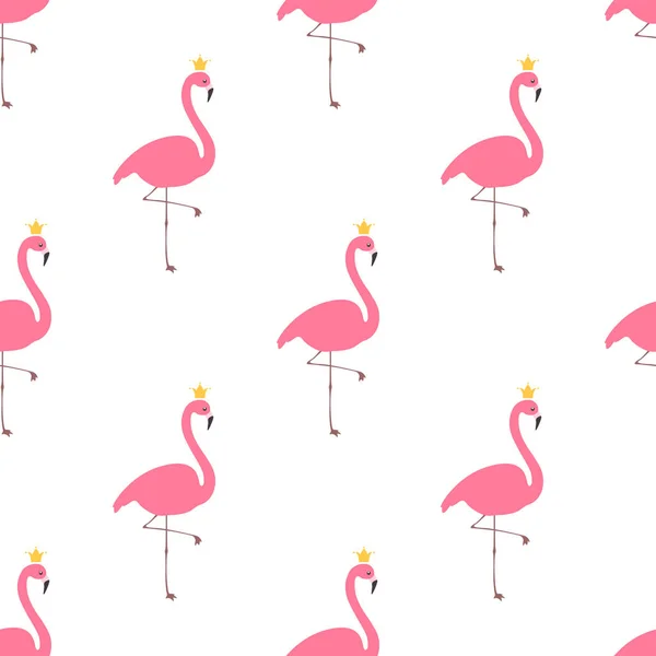 Flamingo taç desenli — Stok Vektör