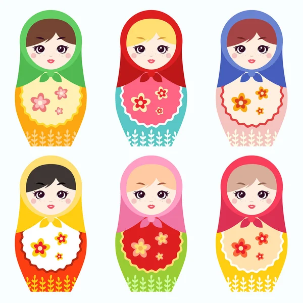 Muñeca Rusa Matryoshka Conjunto Vectores — Vector de stock