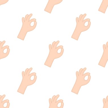 Tamam gösterilen çizgi film el. Sorunsuz vektör desen