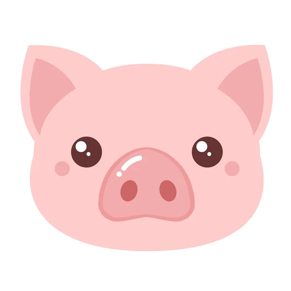 Zeichentrickfilm-Schweinegesicht. Vektorillustration — Stockvektor