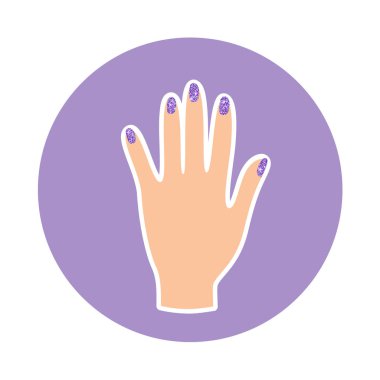 Glitter çivi. Vektör çizim. Tırnak sanat tasarım