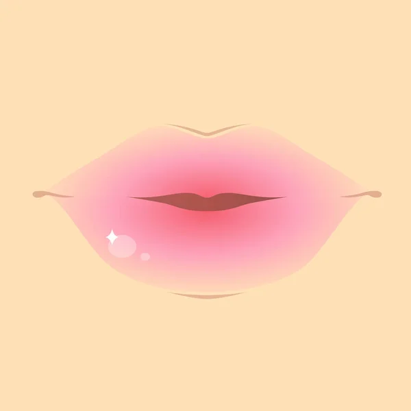 Ombre Lips Korean Style Gradient Effect Vector Illustration — Stock Vector