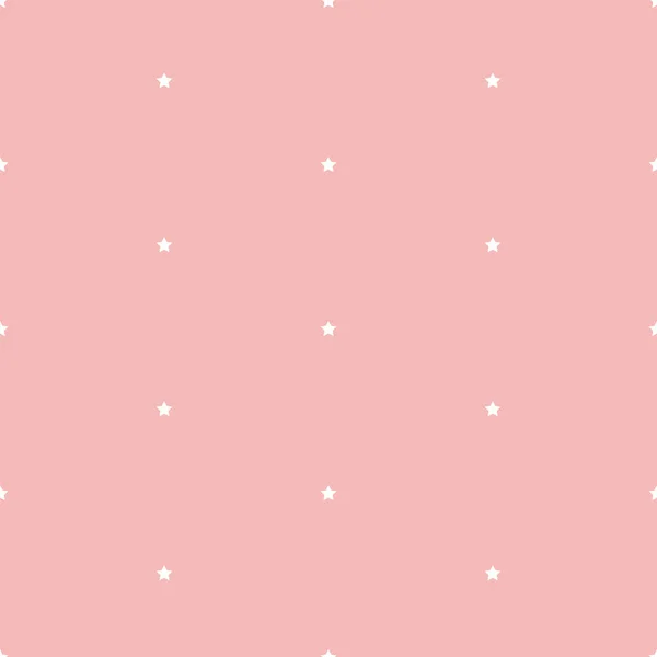 小さな星が白とピンクのパターン シームレスなベクトル パターン — ストックベクタ