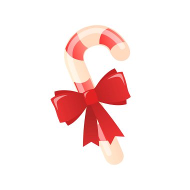 Yay ile Noel candy etiket. Vektör çizim