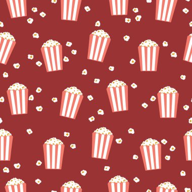 Patlamış mısır. Düz stil sorunsuz vektör desen