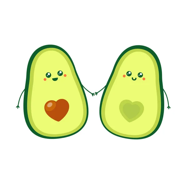 Avocado Paar Vectorillustratie — Stockvector