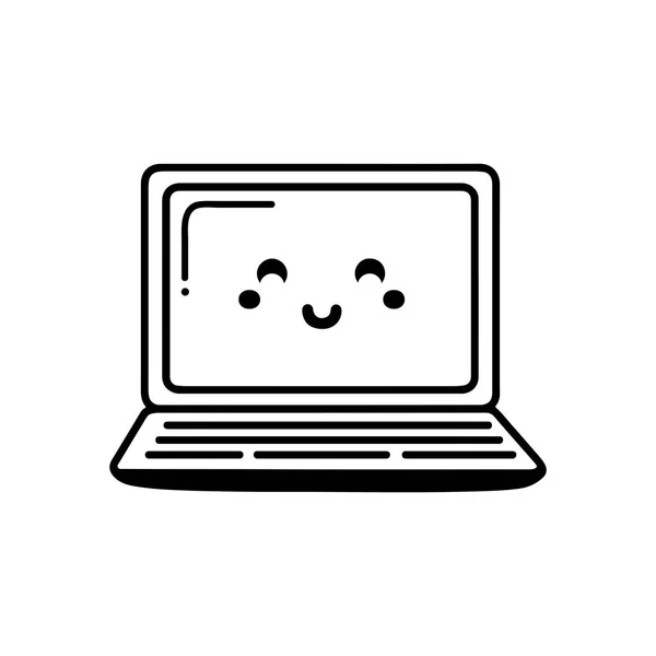 Netter Laptop Vektor Symbol Isoliert Auf Weißem Hintergrund — Stockvektor