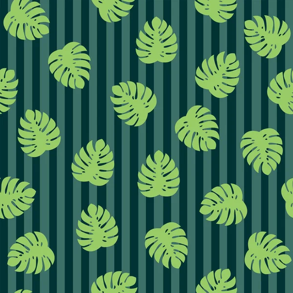 Monstera Leaves Tropic Plant Seamless Vector Pattern Nature Pattern Fabric — Stock Vector