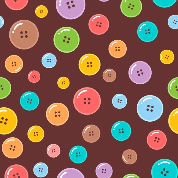 Textile Buttons Colorful Seamless Pattern Vector Illustration — Stock Vector