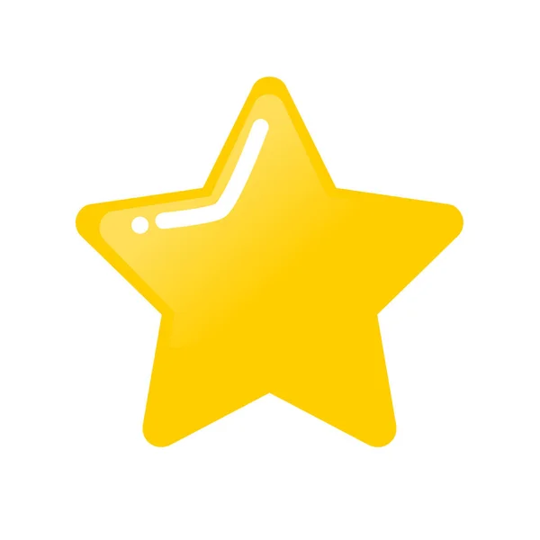 Çizgi film altın yıldız. Beyaz arka plan üzerinde izole vektör çizim