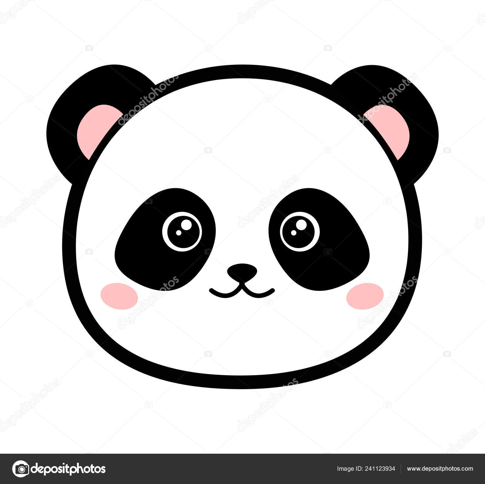Panda Face Vector Isolated White 11513557 Vector Art at Vecteezy