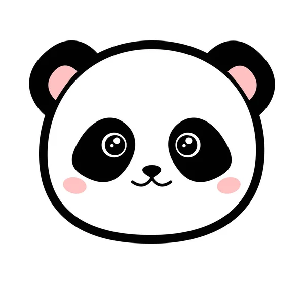 Cute Panda Vector Illustration Isolated White Background — Stock Vector