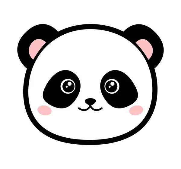 Χαριτωμένο Panda Εικονογράφηση Διάνυσμα Που Απομονώνονται Λευκό Φόντο Εικονογράφηση Αρχείου