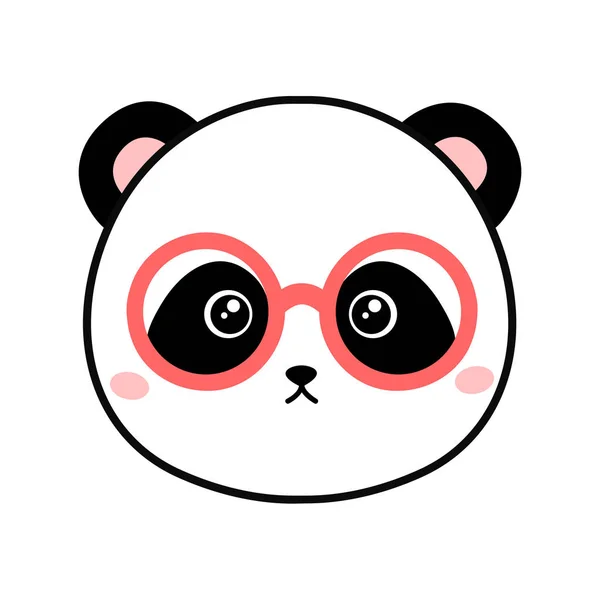 Cartoon Panda Met Bril Vectorillustratie — Stockvector