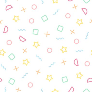 Soyut rastgele renkli geometrik figürler. Sorunsuz vektör desen