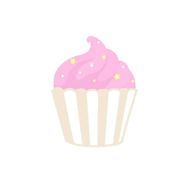 Cupcake Cartoon Vektor Illustration Flachen Stil — Stockvektor