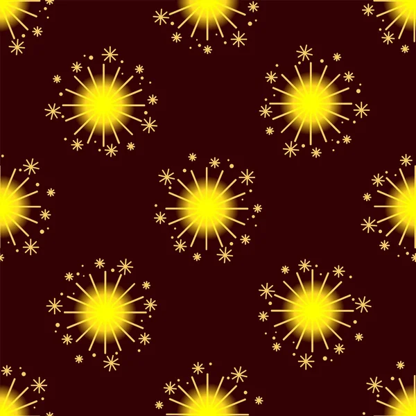 Sparkles Pattern Vector Seamless Background Cartoon Style — Stock Vector