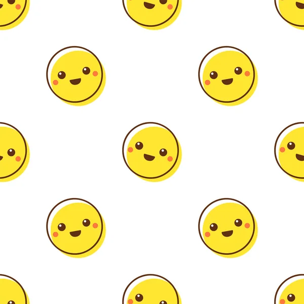 Sevimli sarı gülümseme desen — Stok Vektör
