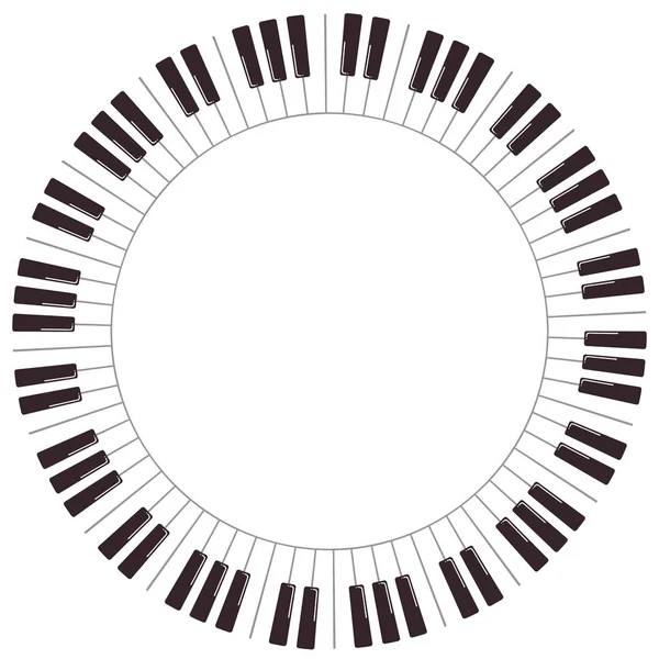 Yuvarlak kare karikatür piyano tuşları