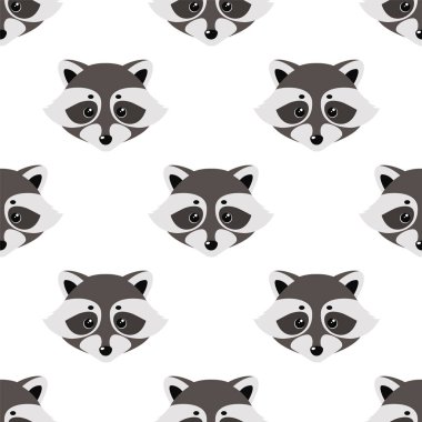Racoon sevimli yüzü desen