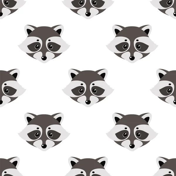 Racoon motif mignon visage — Image vectorielle