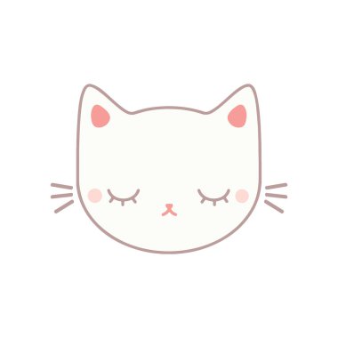 Sevimli uykulu kedi. Düz tarzda karikatür vektör illüstrasyon