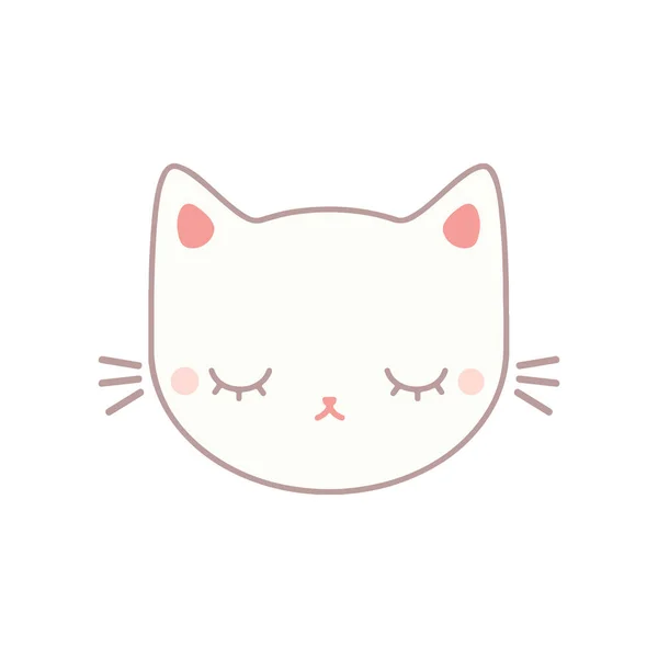 Cute sleepy cat. Cartoon vector illustration in flat style — Stock Vector