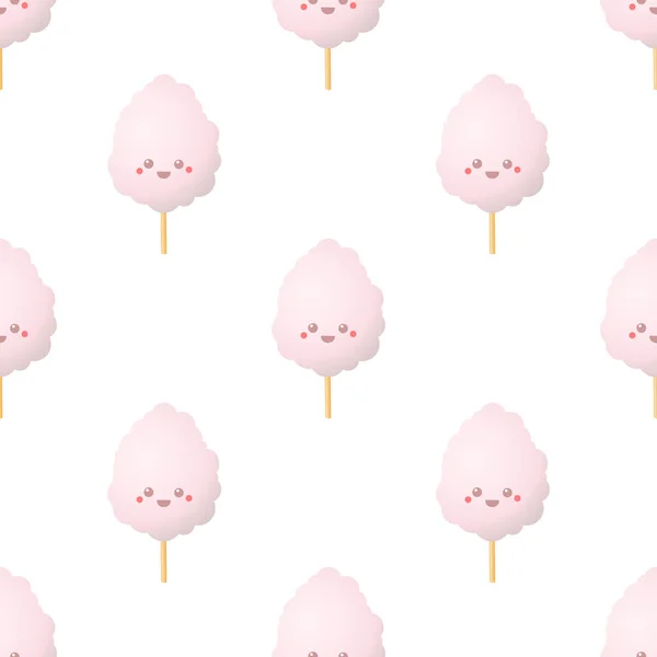 かわいい綿菓子パターン — ストックベクタ